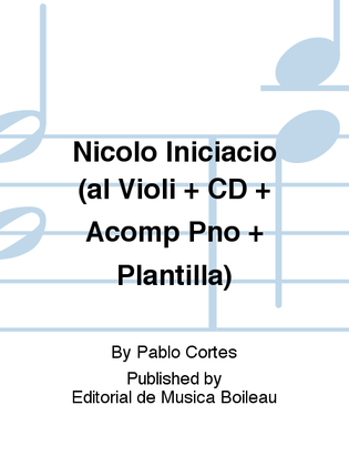 Nicolo Iniciacio (al Violi + CD + Acomp Pno + Plantilla)