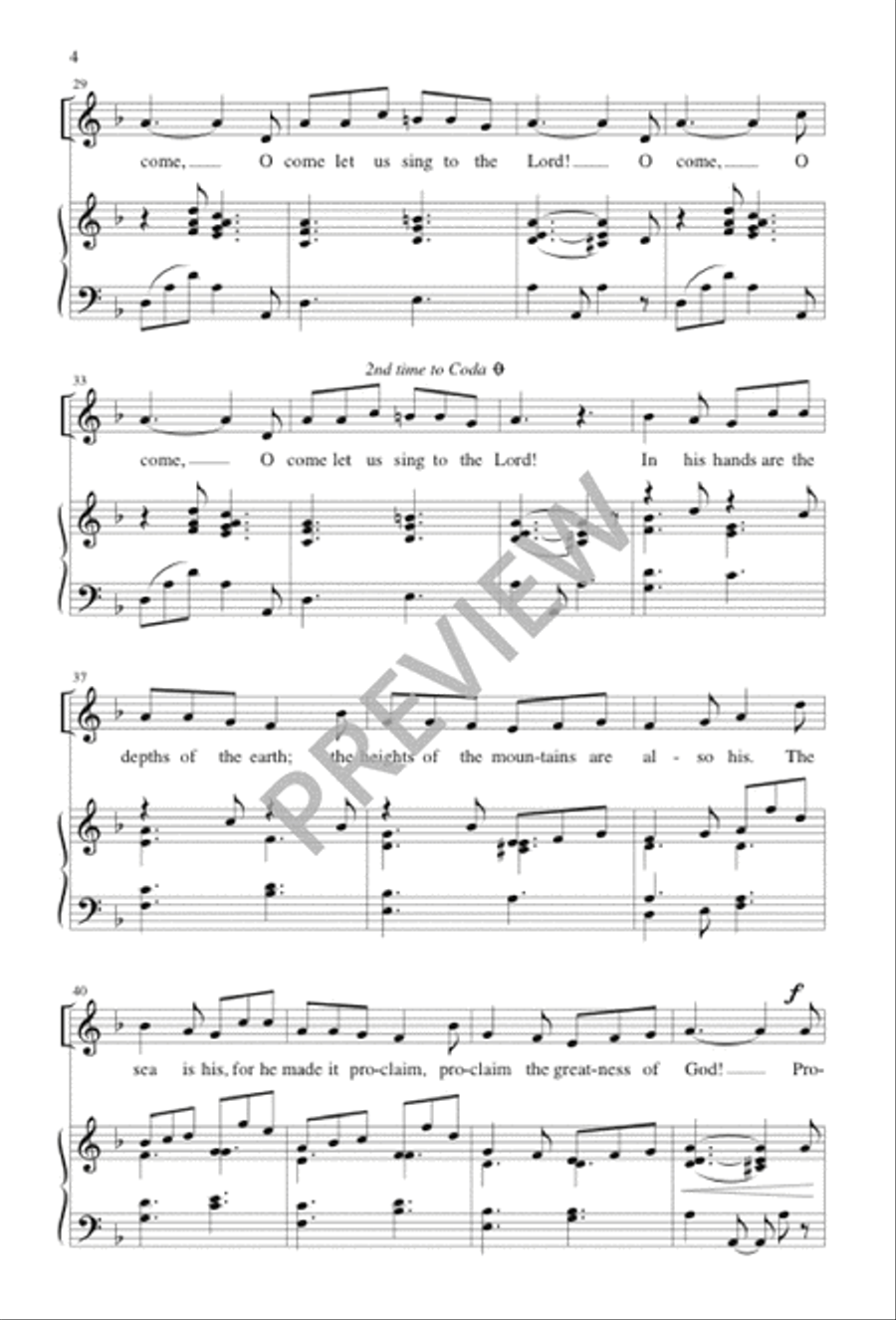 O Come Let Us Sing to the Lord 2-Part scores gallery preview page 4
