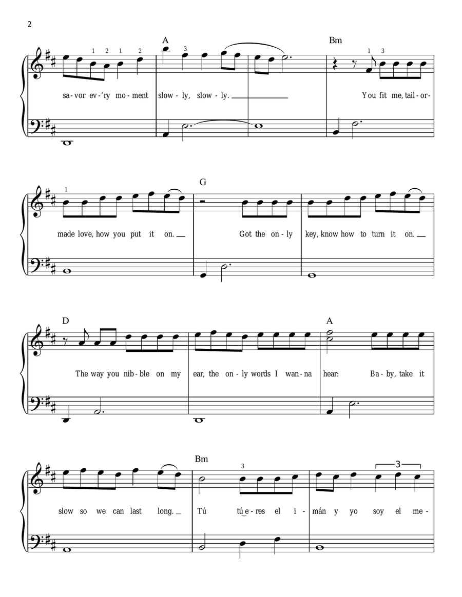 Despacito Easy Piano scores gallery preview page 2