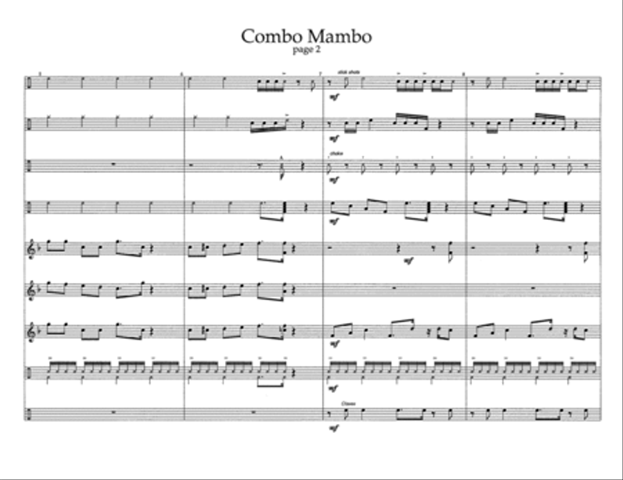 Combo Mambo w/Tutor Tracks Percussion Ensemble scores gallery preview page 4
