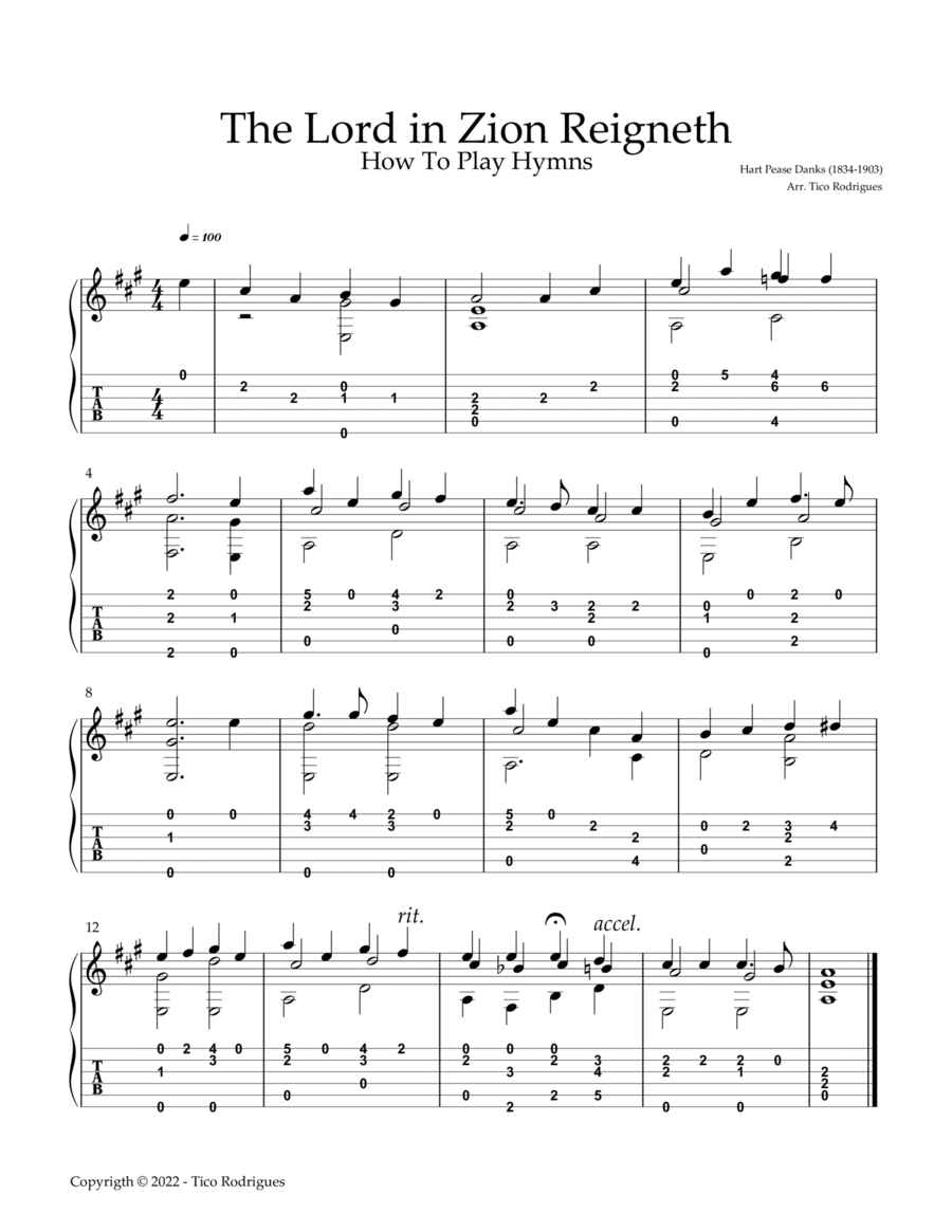 The Lord in Zion Reigneth Acoustic Guitar scores gallery preview page 1