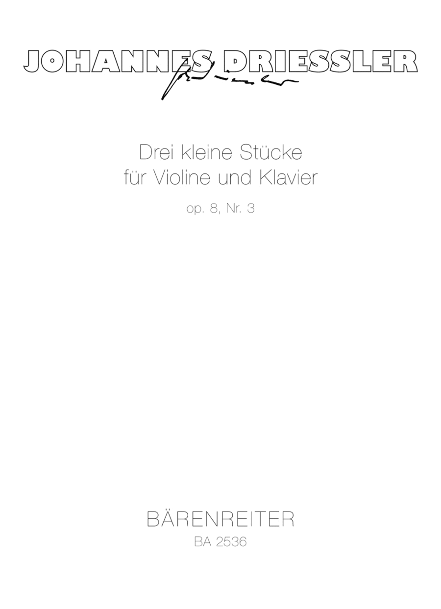 Drei kleine Stuecke for Violin and Piano op. 8/3