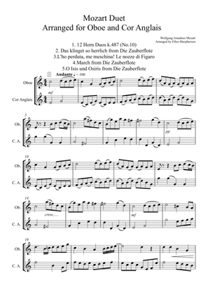 Mozart Duet arranged for Oboe and Cor Anglais