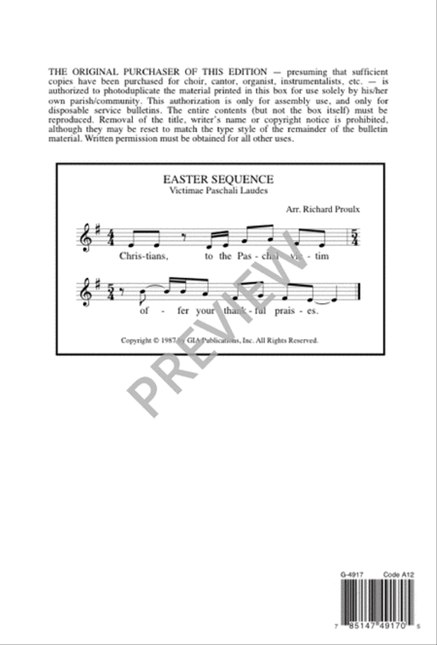 Easter Sequence 4-Part scores gallery preview page 12