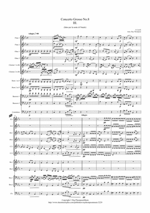 Book cover for Corelli: Concerto Grosso Op.6 No.8 (Christmas Concerto) Mvt.III (Adagio/Allegro/Adagio) - symphonic