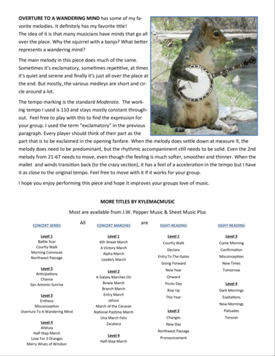OVERTURE TO A WANDERING MIND Concert Band scores gallery preview page 2