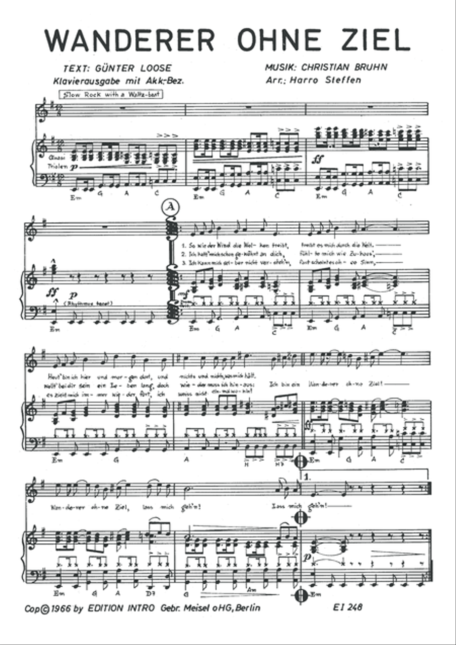 Wanderer ohne Ziel Piano, Vocal scores gallery preview page 3