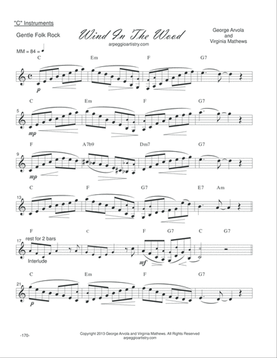 Wind in the Wood, for flute, recorder, violin, C instruments. Small Ensemble scores gallery preview page 2