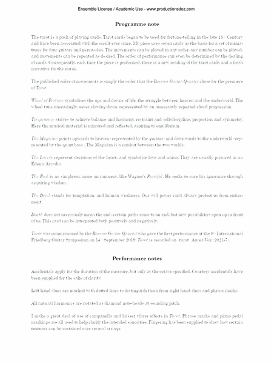 Tarot Guitar Ensemble scores gallery preview page 3