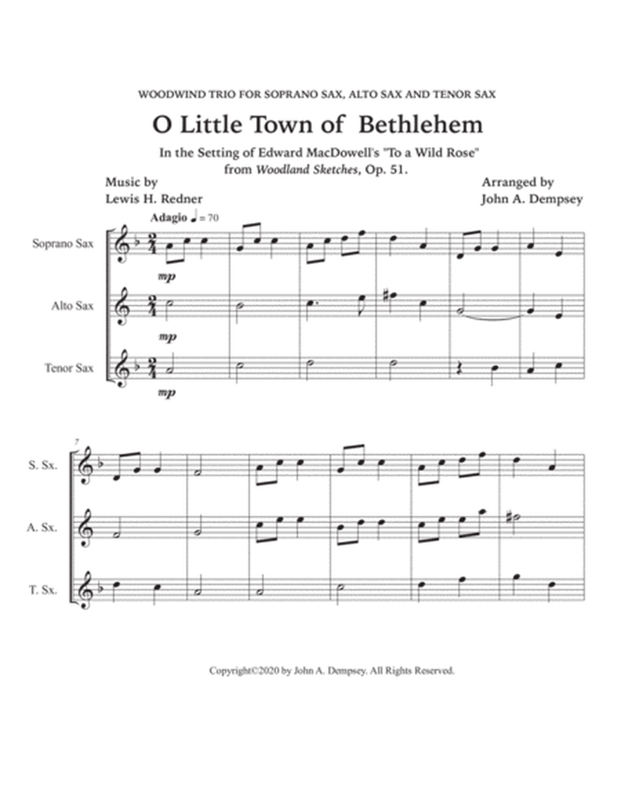 O Little Town of Bethlehem (Sax Trio: SAT) image number null