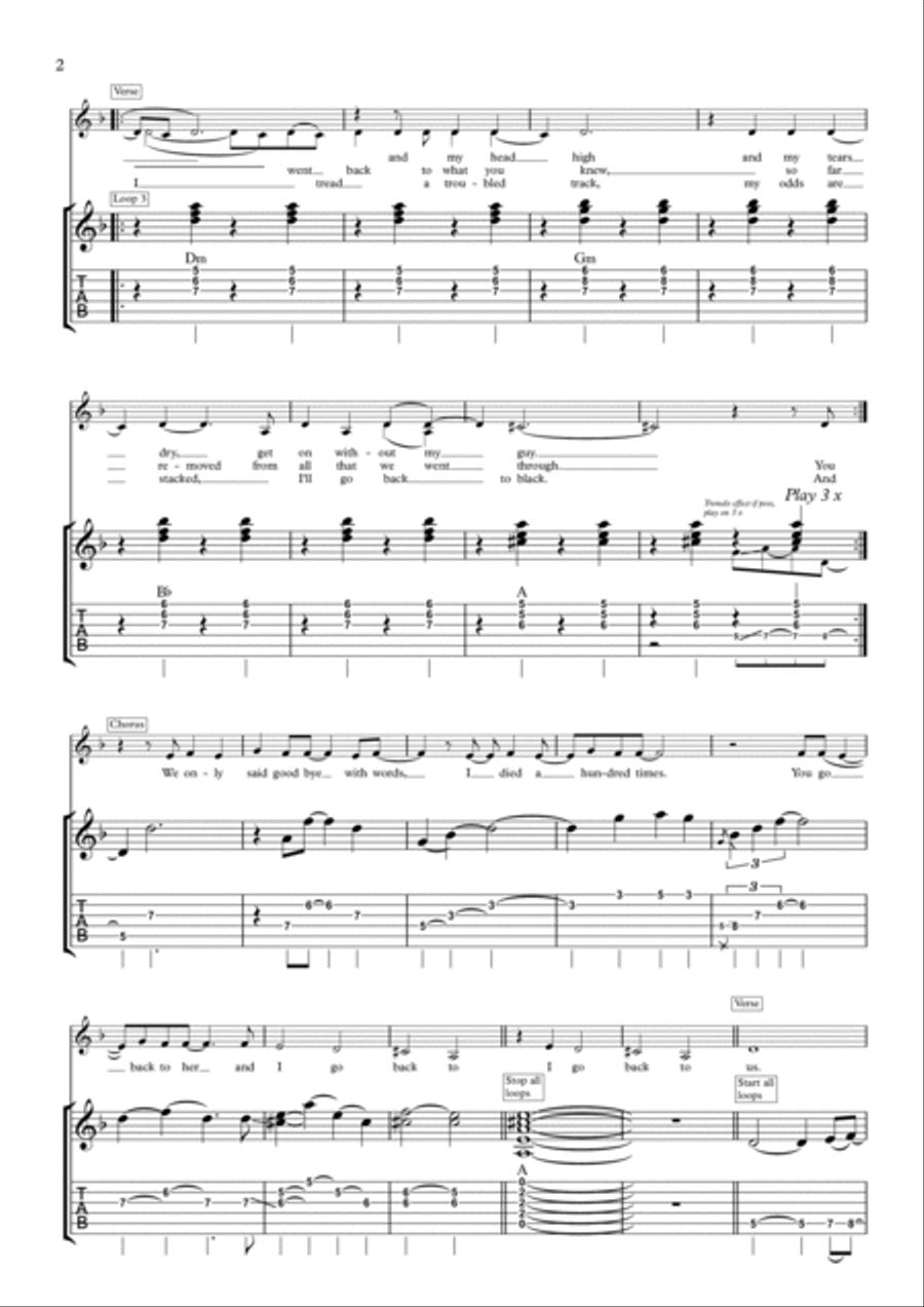 Back To Black Electric Guitar scores gallery preview page 2
