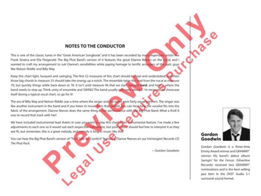 Too Close for Comfort Jazz Ensemble scores gallery preview page 3