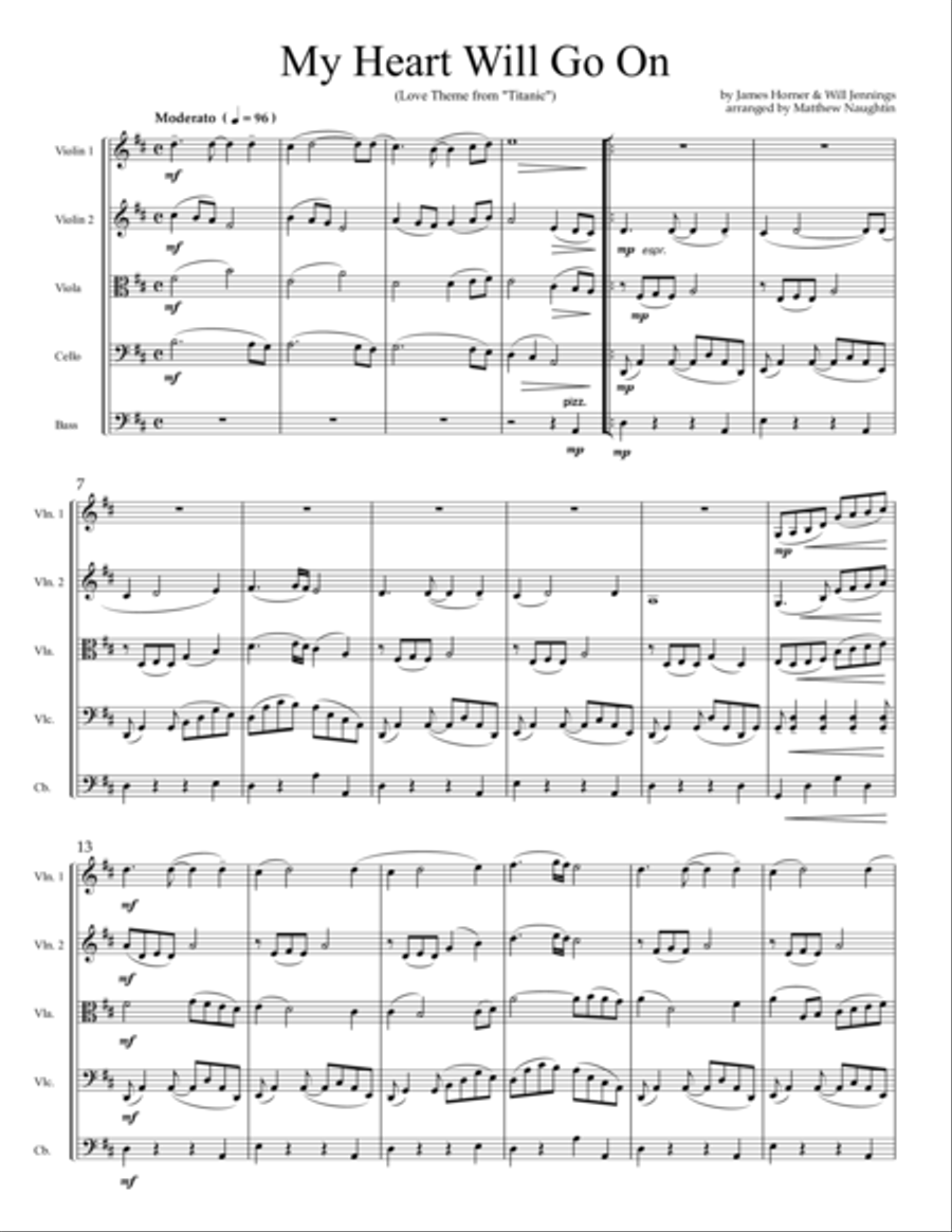 My Heart Will Go On (Love Theme from Titanic) String Orchestra scores gallery preview page 2