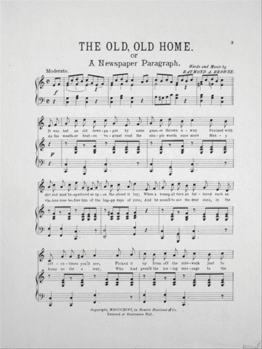 The Old, Old Home, or, A Newspaper Paragraph Voice scores gallery preview page 2