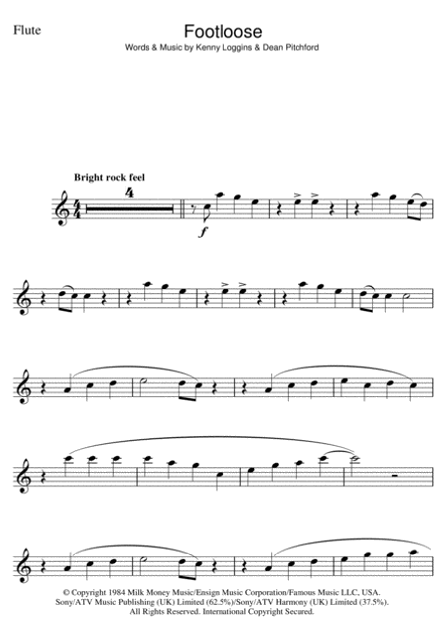 Footloose Flute Solo scores gallery preview page 1