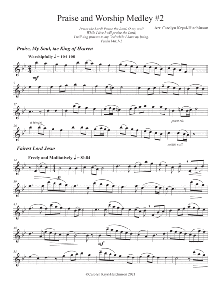 Hymns of Praise and Worship for Unaccompanied Flute, Volume 1, Medley #2