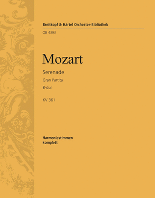 Book cover for Serenade in B flat major K. 361 (370A)