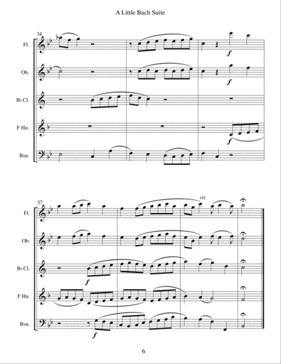 A Little Bach Suite - Woodwind Quintet Woodwind Quintet scores gallery preview page 6