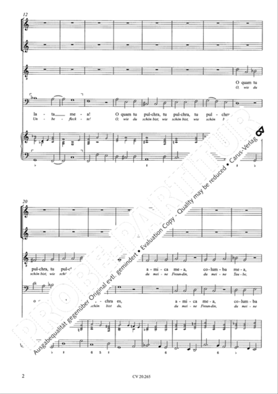 O quam tu pulchra es; Veni de Libano Score scores gallery preview page 3