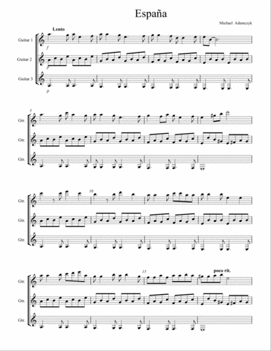 España Guitar Ensemble scores gallery preview page 1