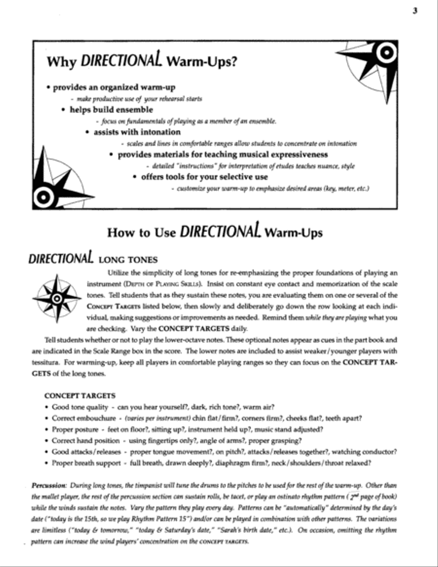 Directional Warm-Ups for Band (concert band method book) - FULL CONDUCTOR SCORE image number null