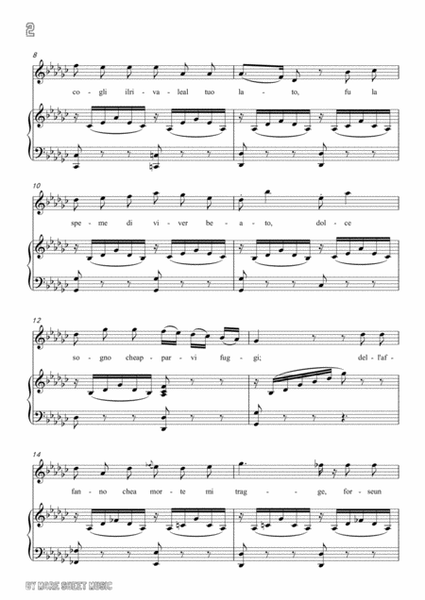 Bellini-O crudel che il mio pianto in G flat Major,for voice and piano image number null