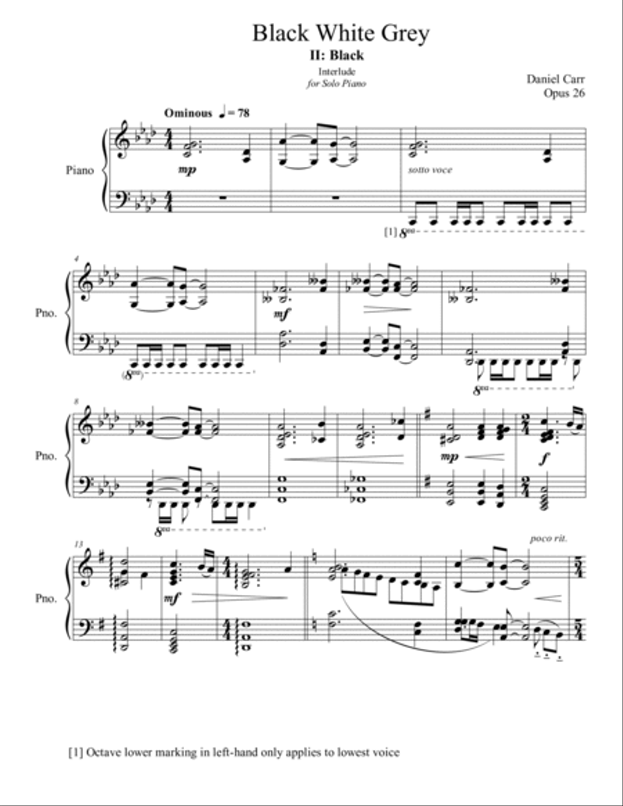 Black White Grey for Solo Piano - Opus 26 Piano Solo scores gallery preview page 6
