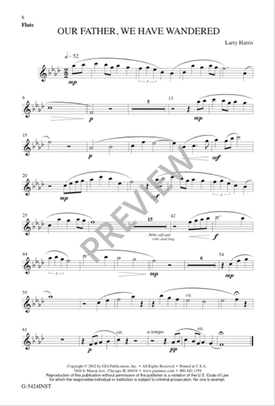 Our Father, We Have Wandered 4-Part scores gallery preview page 8
