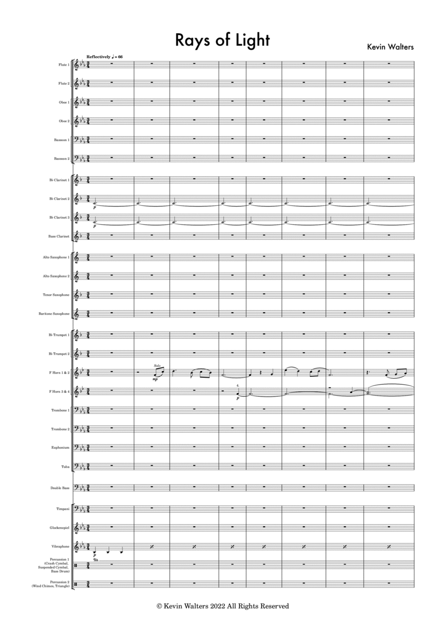 Rays of Light Concert Band scores gallery preview page 1