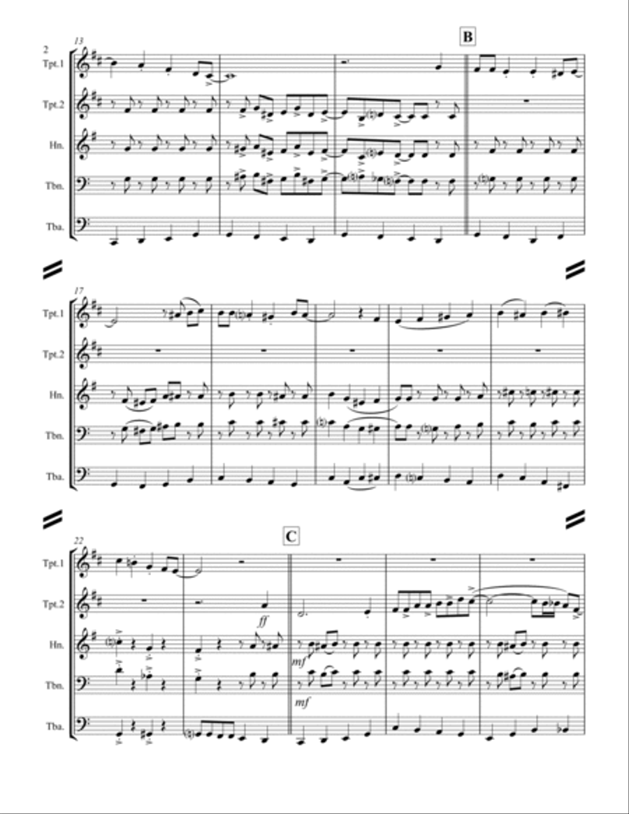 I Saw Mommy Kissing Santa Claus Brass Ensemble scores gallery preview page 3