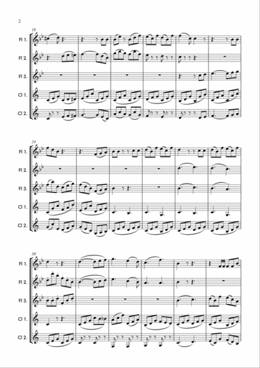 The Marriage Of Figaro Duettino - Sull'aria Woodwind Ensemble scores gallery preview page 3