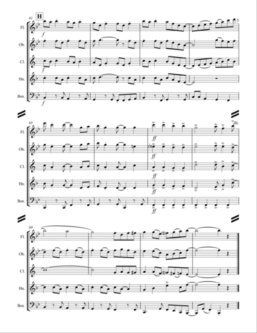 A Marshmallow World Woodwind Quintet scores gallery preview page 6