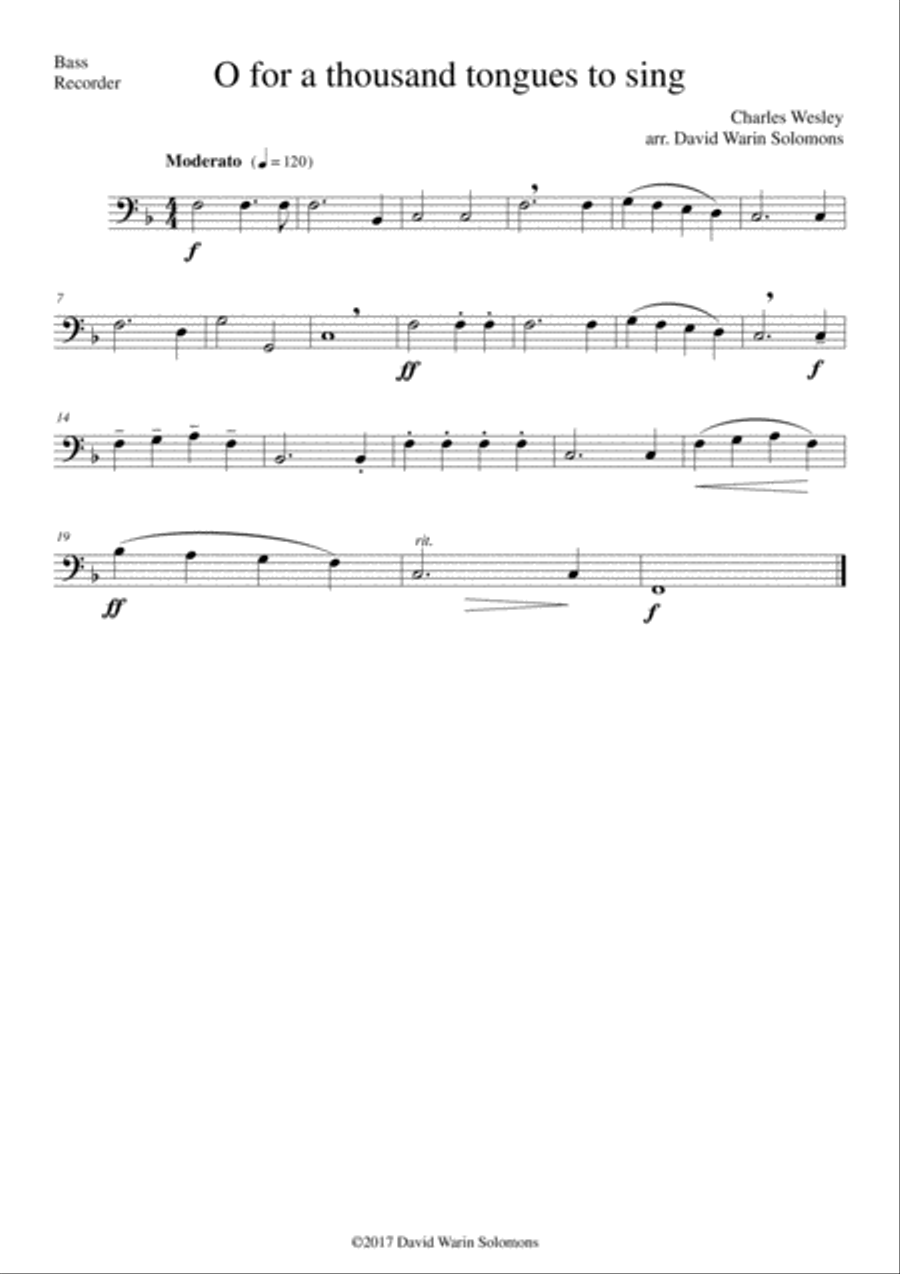 7 Songs of Glory for recorder quartet image number null