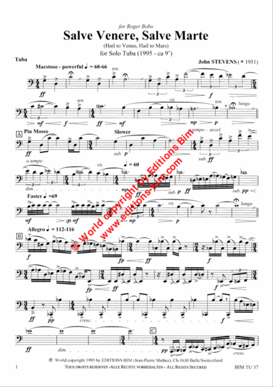 Salve Venere, Salve Marte Tuba scores gallery preview page 2