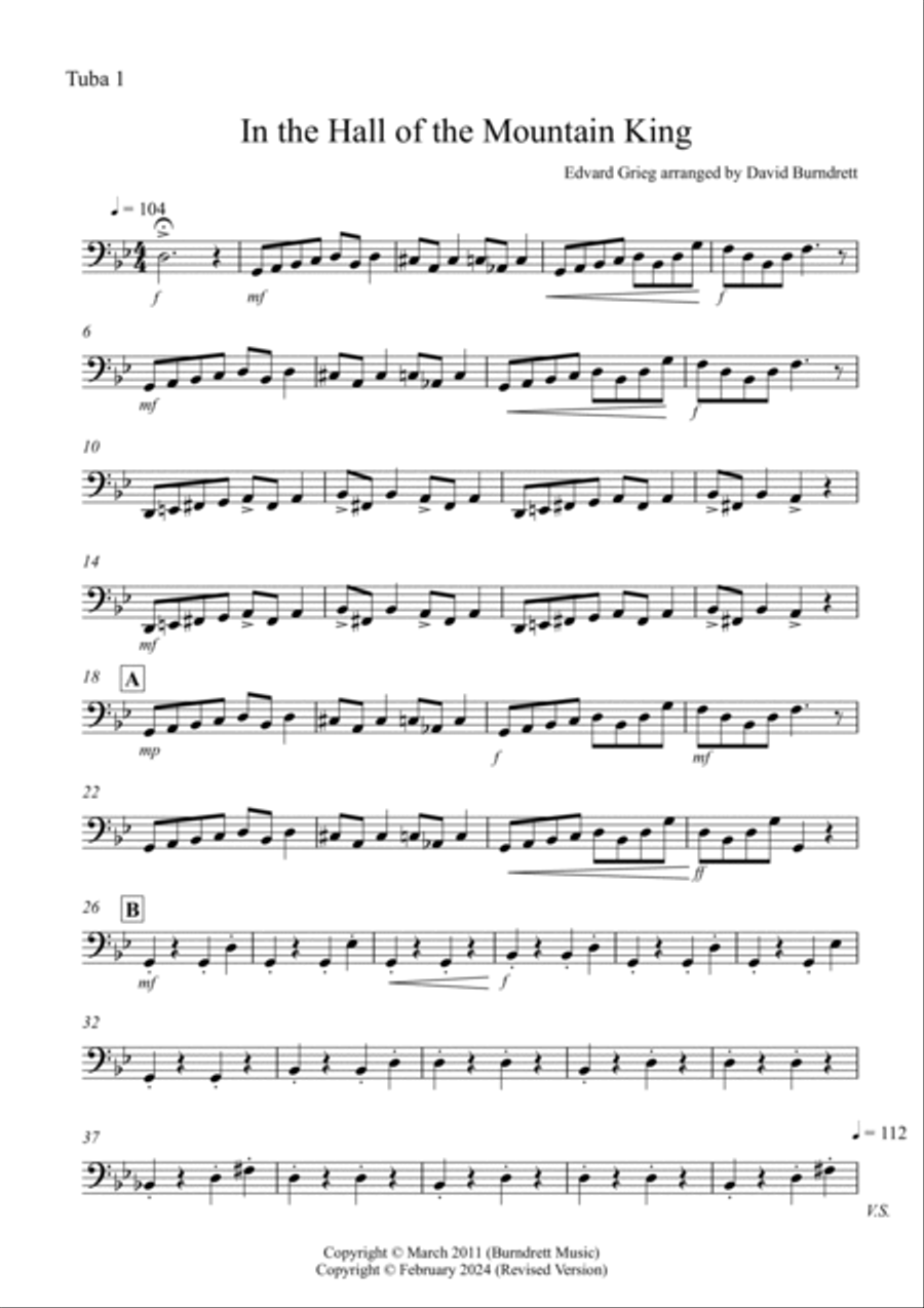 In the Hall of the Mountain King for Tuba Duet Brass Duet scores gallery preview page 6