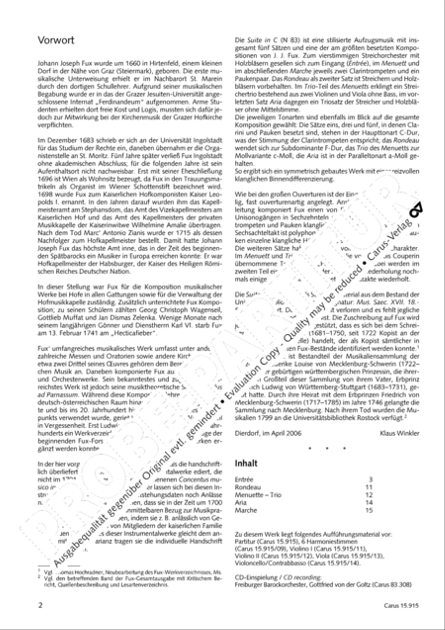 Suite in C minor Oboe scores gallery preview page 3