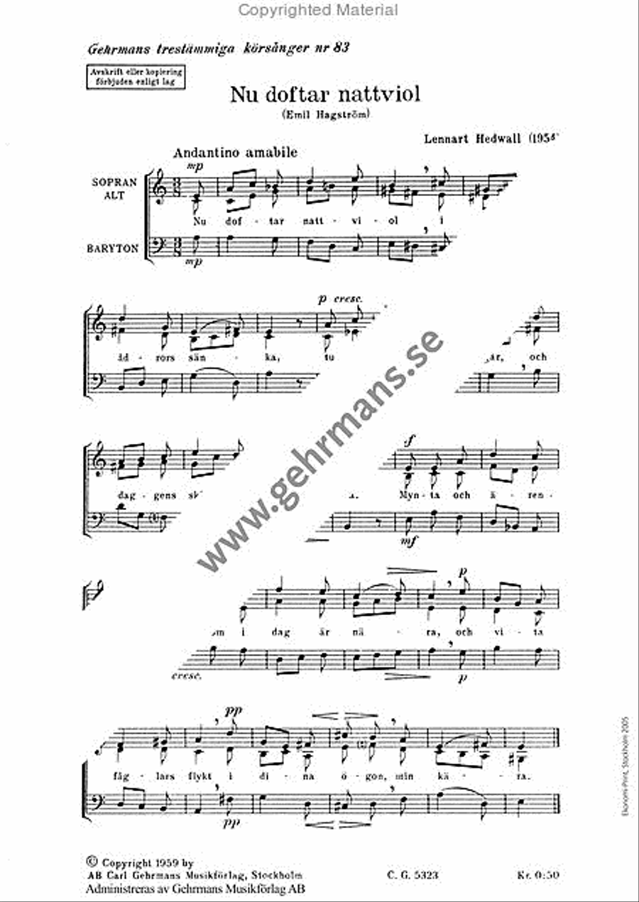 Nu doftar nattviol 3-Part scores gallery preview page 2