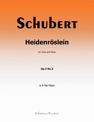 Book cover for Heidenröslein, by Schubert, in A flat Major