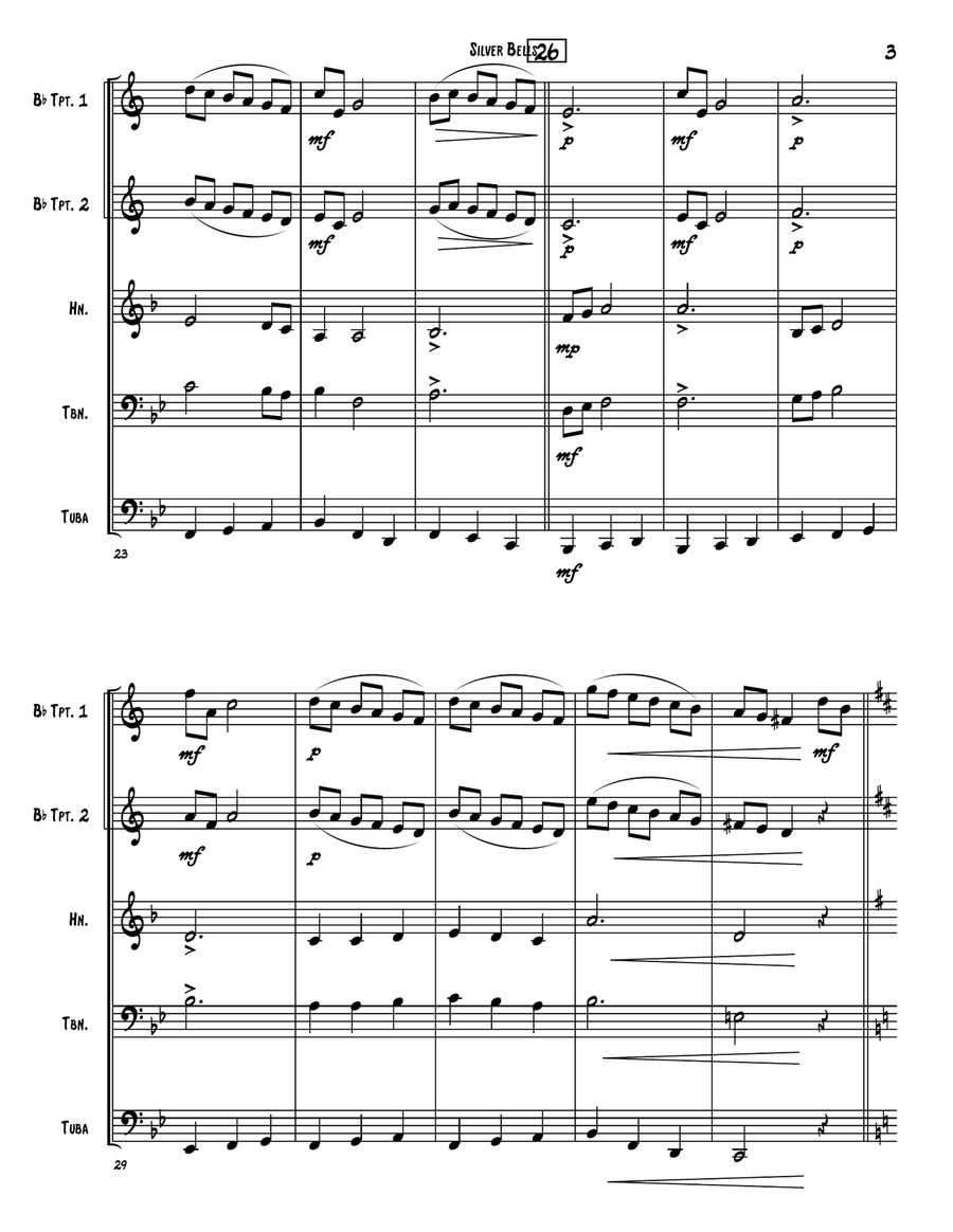 Silver Bells Brass Quintet scores gallery preview page 3