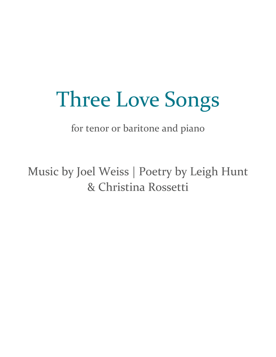 Three Love Songs Voice scores gallery preview page 1