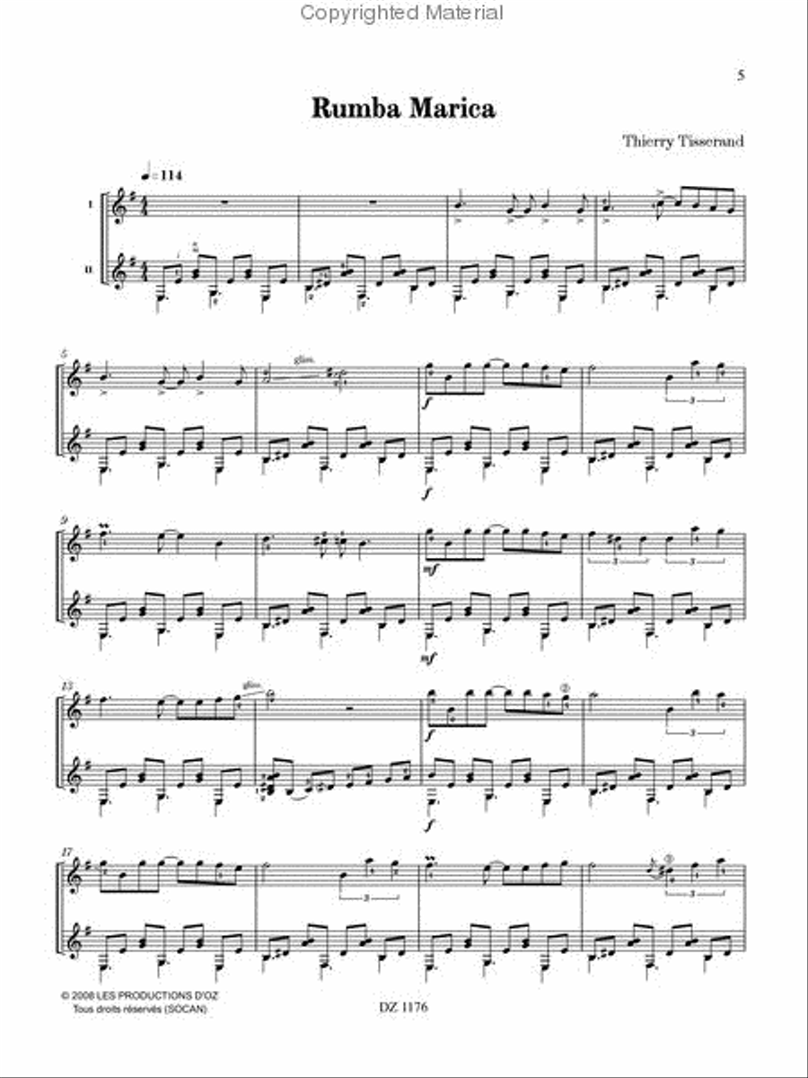 Milonga d'octobre, Rumba Marica Classical Guitar scores gallery preview page 2