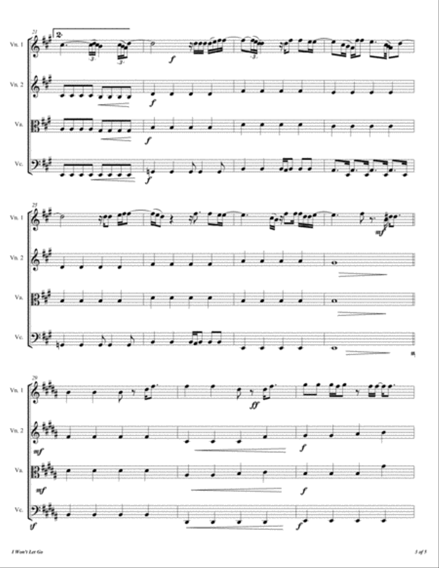 I Won't Let Go String Quartet scores gallery preview page 4