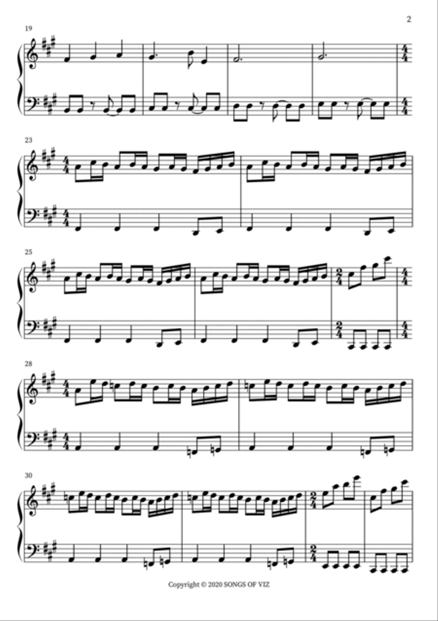 Naruto Piano Solo scores gallery preview page 2
