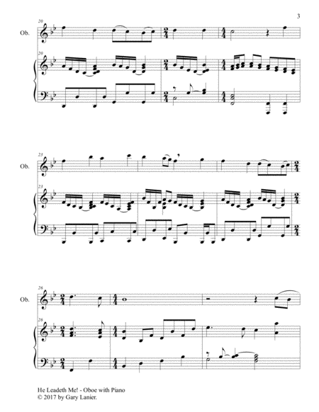 HE LEADETH ME (Duet – Oboe & Piano with Score/Part) image number null