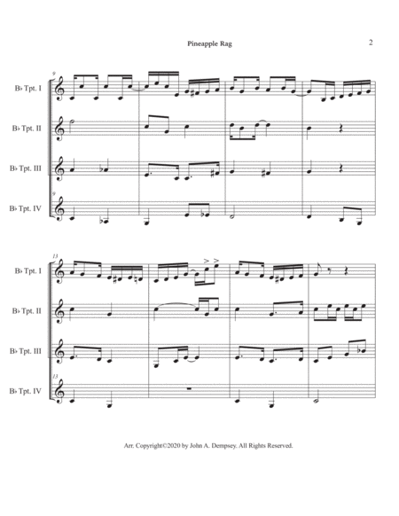 Pineapple Rag (Trumpet Quartet) image number null