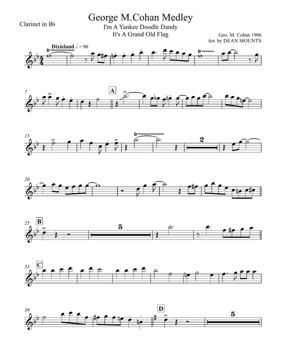 George M. Cohan Medley (I'm A Yankee Doodle Dandy/You're a Grand Old Flag) Jazz Ensemble scores gallery preview page 5