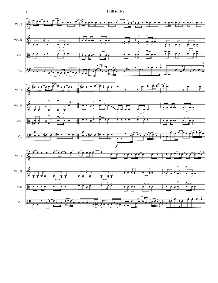I Will Survive I Will Survive String Quartet scores gallery preview page 2