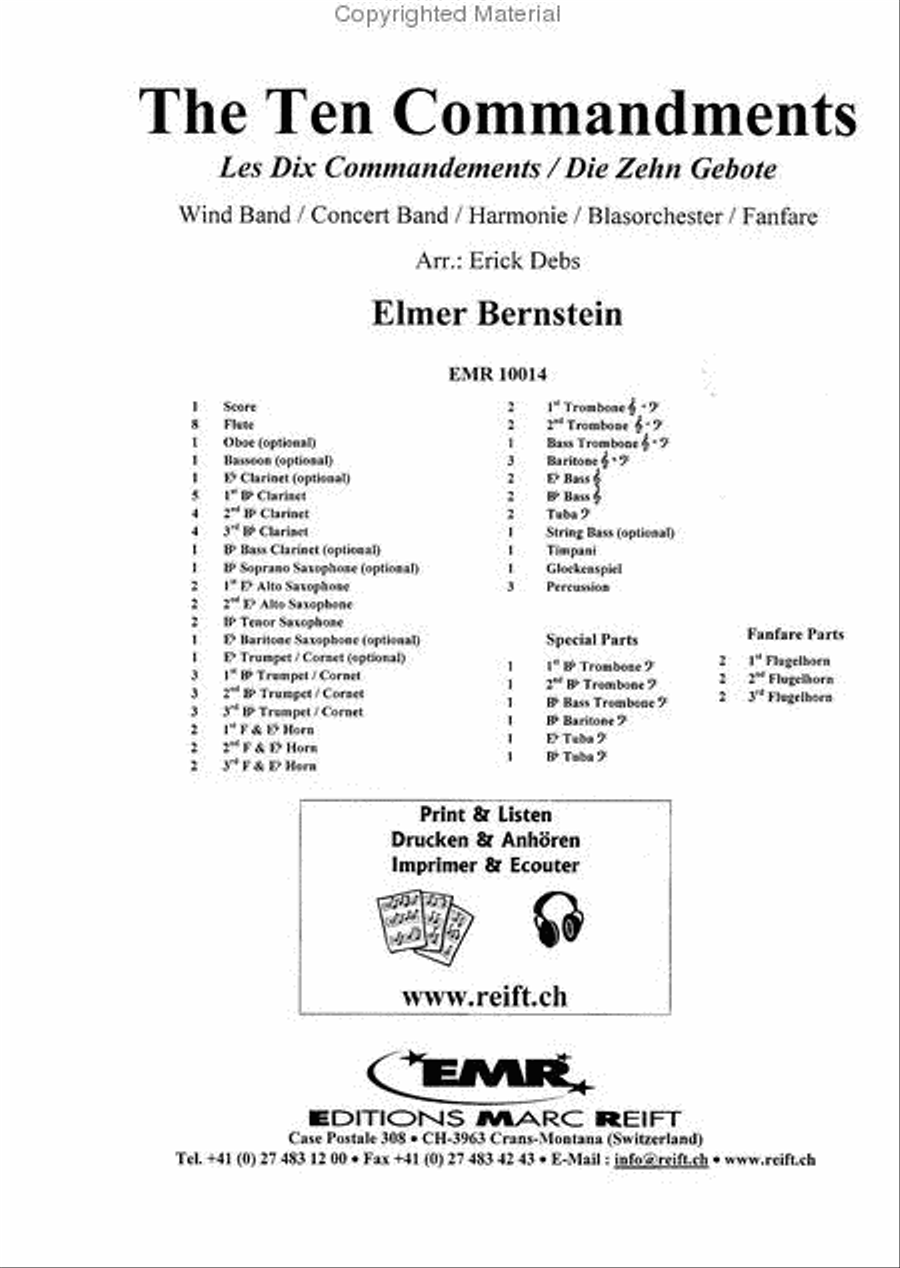 The Ten Commandments Concert Band scores gallery preview page 2