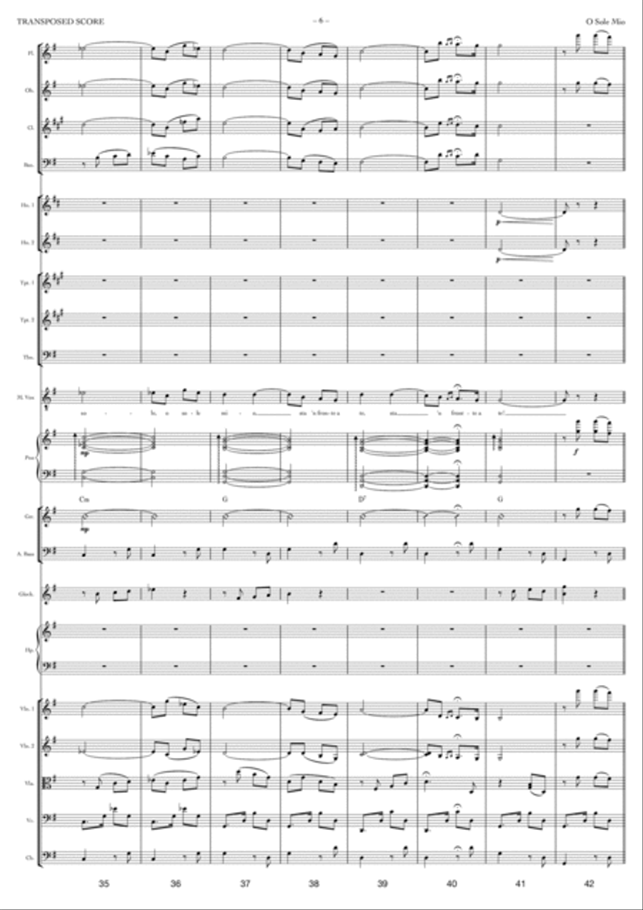 O Sole Mio Full Orchestra scores gallery preview page 6