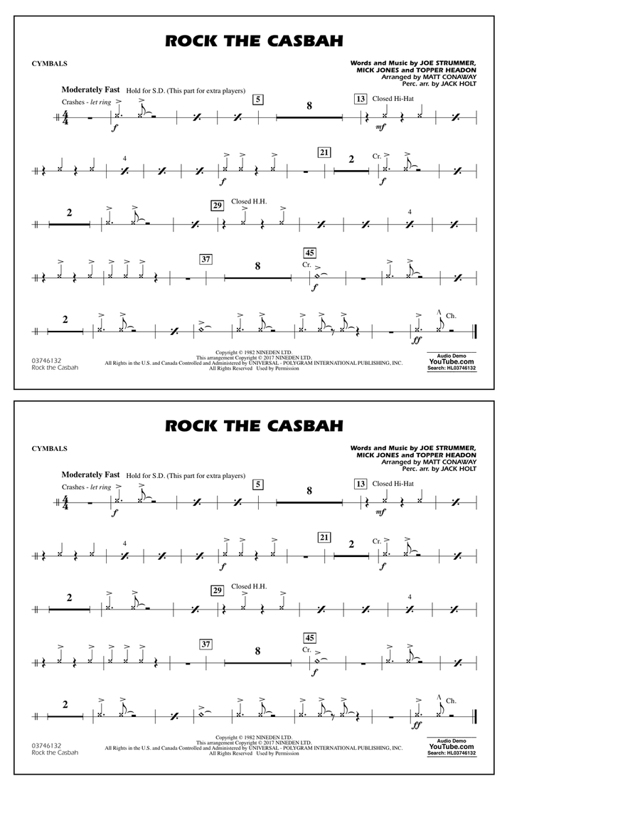 Rock the Casbah - Cymbals Marching Band scores gallery preview page 1